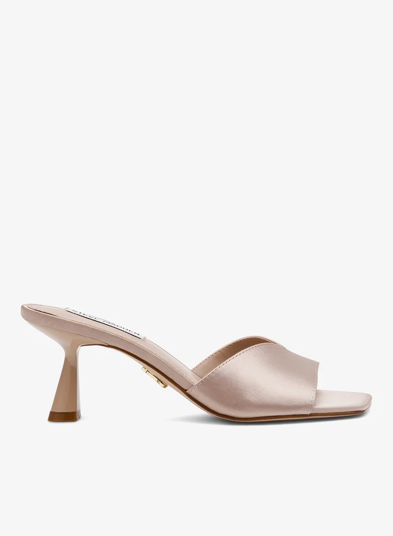 STEVE MADDEN Elegant Satin Open-Toe Mule Heel